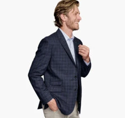 Multi-Line Plaid Dress Blazer - 04901816-XXL