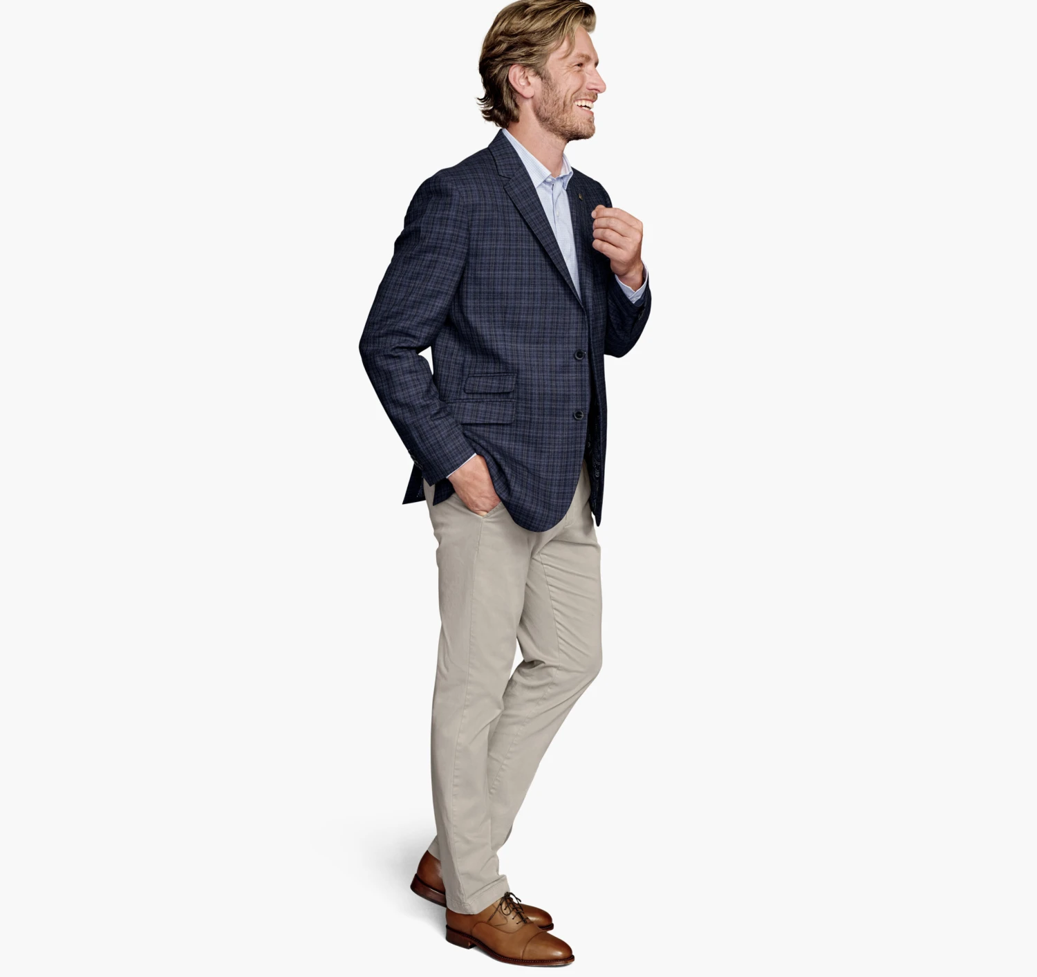 Multi-Line Plaid Dress Blazer - 04901816-XXL 2 Multi-Line Plaid Dress Blazer - 04901816-XXL - Image 2