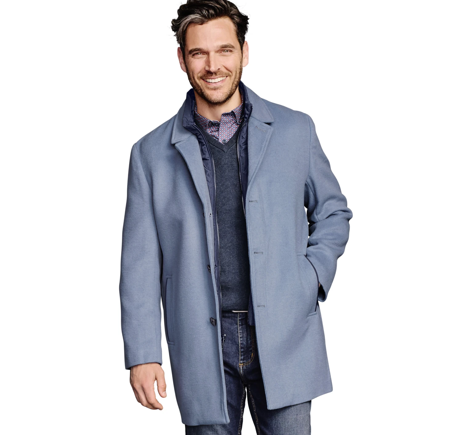 Wool-Blend Car Coat With Bib - 04903158-XXL 1 Wool-Blend Car Coat With Bib - 04903158-XXL