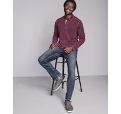 Vintage Slub Long-Sleeve Polo - 07405544-XXL -Johnston Murphy Deals Store 745544 master 2 scaled