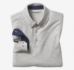 Liquid Cotton Long-Sleeve Polo - 07405912-S