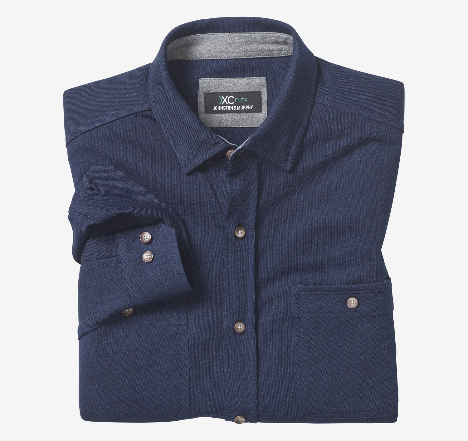 XC Flex® Stretch Indigo Long-Sleeve Shirt - 07405936-S 1 XC Flex® Stretch Indigo Long-Sleeve Shirt - 07405936-S