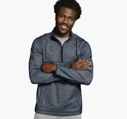 Textured Fleece Quarter-Zip - 07405983-XXL