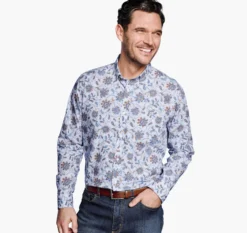 Printed Cotton Shirt - 07409260-XXL -Johnston Murphy Deals Store 749260 master 2 scaled