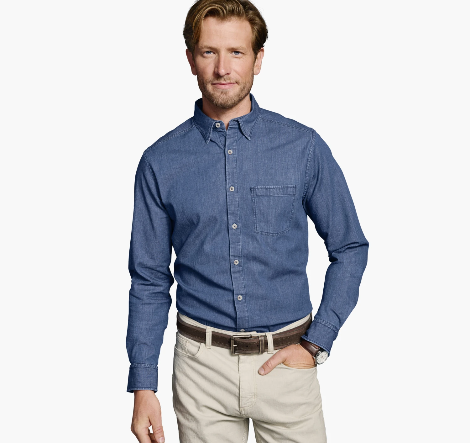 Washed Denim Shirt - 07409407-XXL 2 Washed Denim Shirt - 07409407-XXL - Image 2