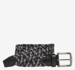 Woven Stretch-Leather Belt - 07507945-36